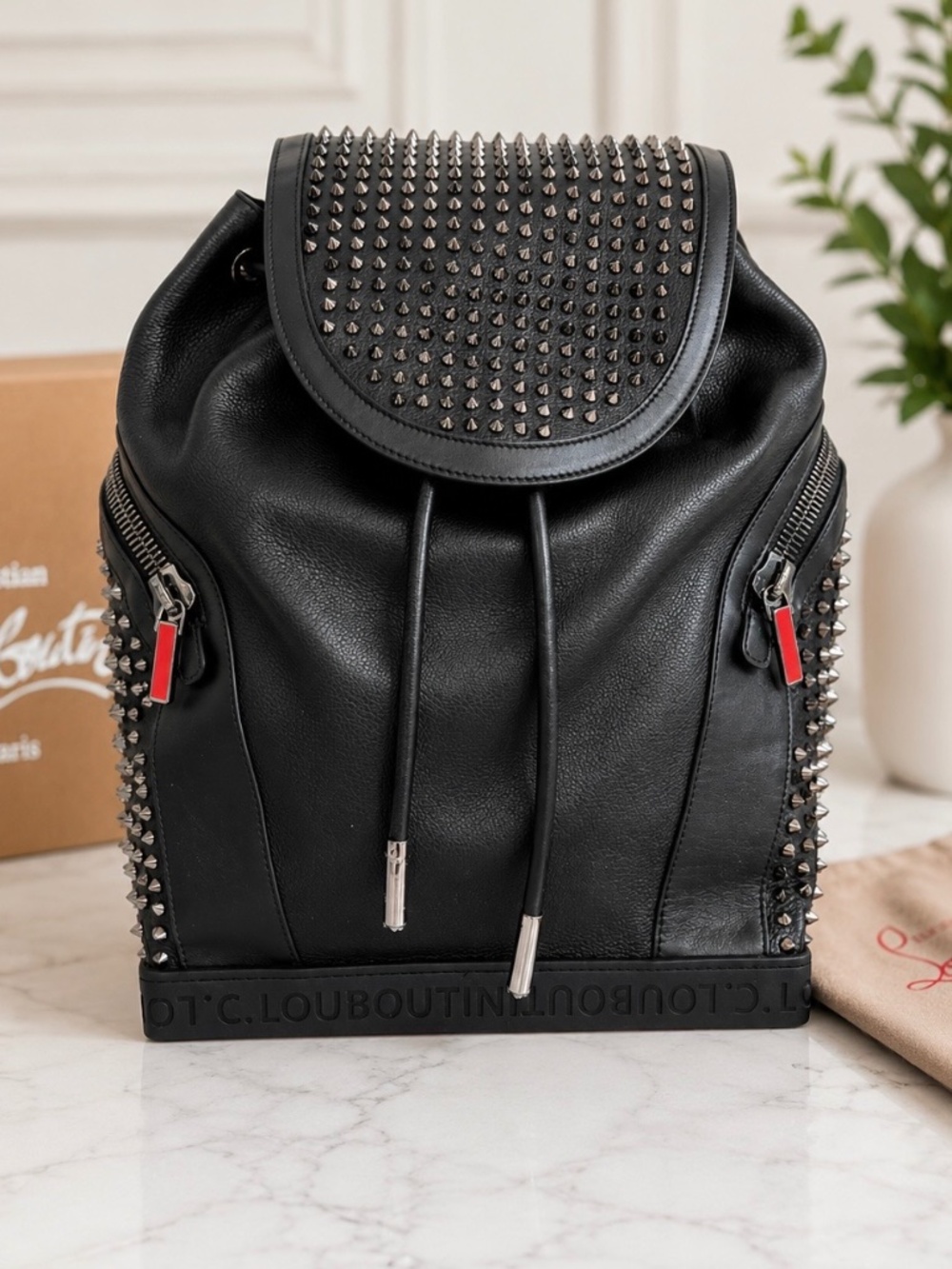 Christian Louboutin Explorafunk Spiked Black LG full backpack Men’s Unisex